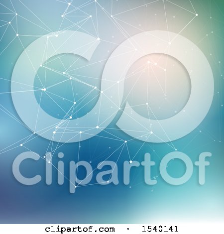 Clipart of a Blue Network and Blur Background - Royalty Free Vector Illustration by KJ Pargeter