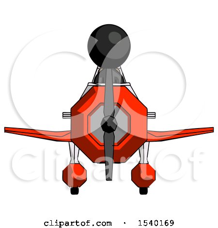 Black Design Mascot Man in Geebee Stunt Plane Front View by Leo Blanchette