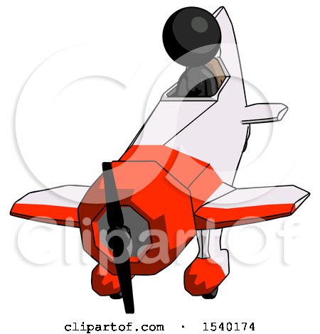 Black Design Mascot Woman in Geebee Stunt Plane Descending Front Angle View by Leo Blanchette