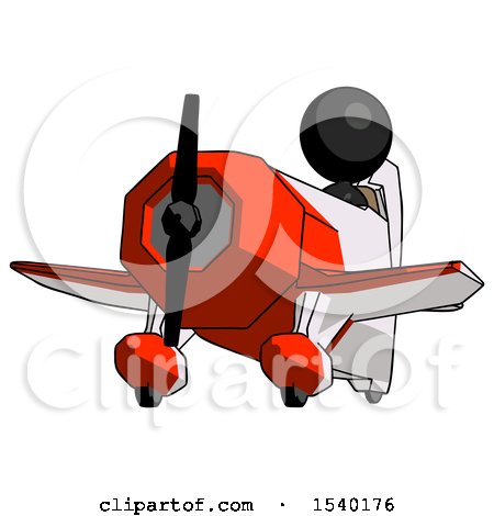 Black Design Mascot Woman Flying in Geebee Stunt Plane Viewed from Below by Leo Blanchette