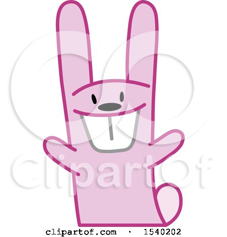 Clipart of a Pink Bunny Rabbit - Royalty Free Vector Illustration by yayayoyo