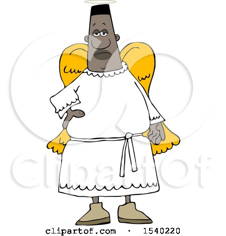 Clipart of a Black Male Angel - Royalty Free Vector Illustration by djart