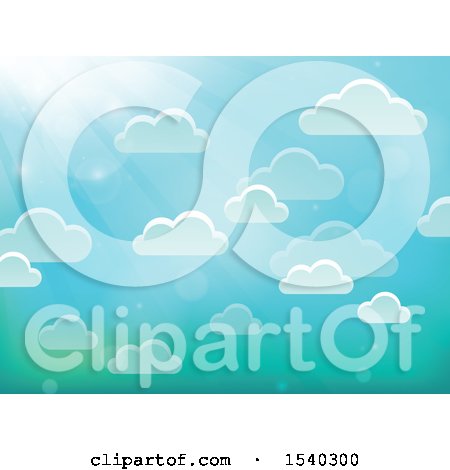 Clipart of a Background of Clouds in a Sunny Sky - Royalty Free Vector Illustration by visekart