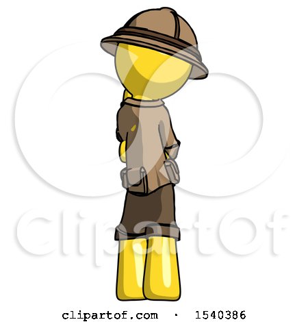 Yellow Explorer Ranger Man Thinking, Wondering, or Pondering Rear View by Leo Blanchette