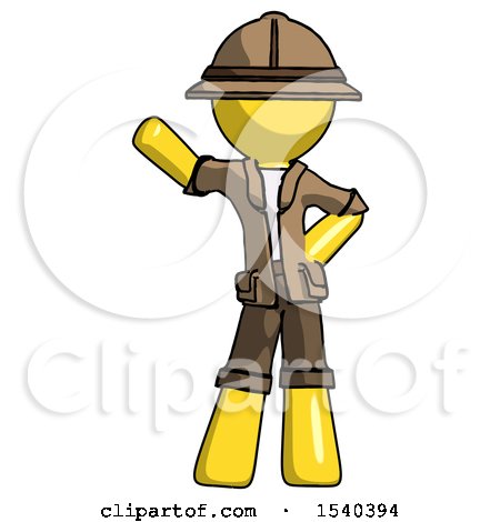 Yellow Explorer Ranger Man Waving Right Arm with Hand on Hip by Leo Blanchette