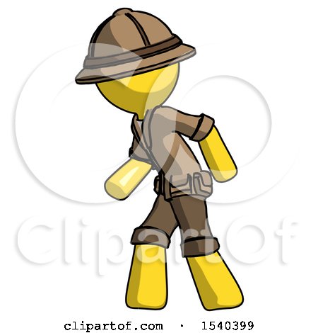 Yellow Explorer Ranger Man Suspense Action Pose Facing Left by Leo Blanchette