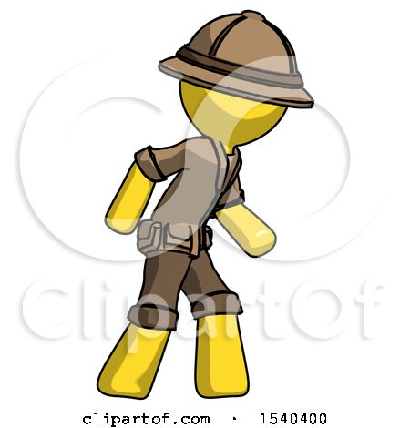 Yellow Explorer Ranger Man Suspense Action Pose Facing Right by Leo Blanchette