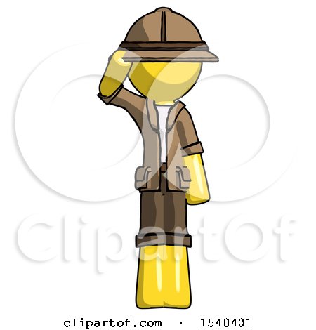 Yellow Explorer Ranger Man Soldier Salute Pose by Leo Blanchette