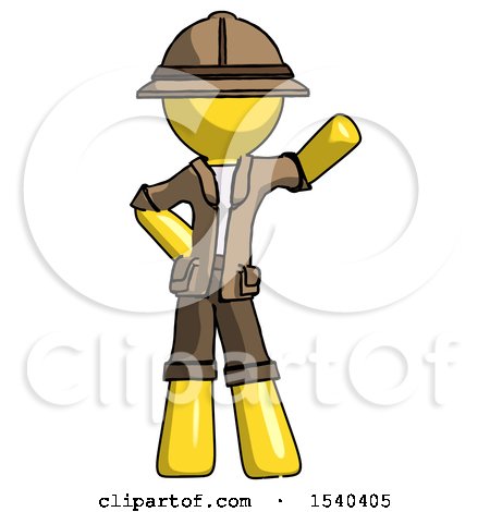 Yellow Explorer Ranger Man Waving Left Arm with Hand on Hip by Leo Blanchette