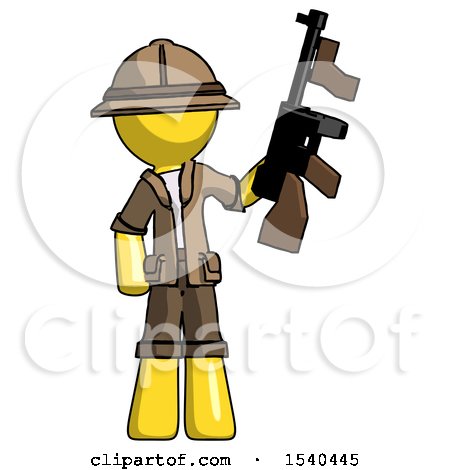 Yellow Explorer Ranger Man Holding Tommygun by Leo Blanchette