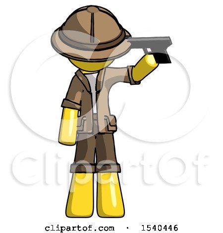 Yellow Explorer Ranger Man Suicide Gun Pose by Leo Blanchette