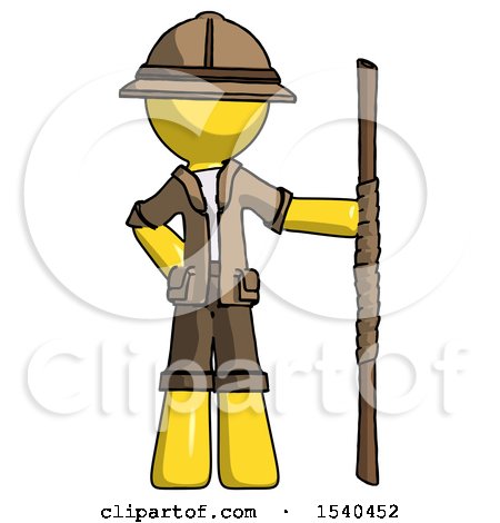 Yellow Explorer Ranger Man Holding Staff or Bo Staff by Leo Blanchette