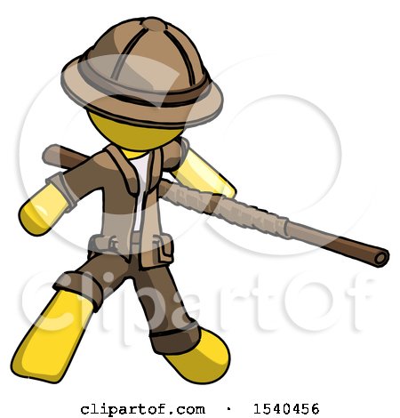 Yellow Explorer Ranger Man Bo Staff Action Hero Kung Fu Pose by Leo Blanchette