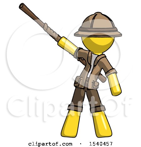 Yellow Explorer Ranger Man Bo Staff Pointing up Pose by Leo Blanchette