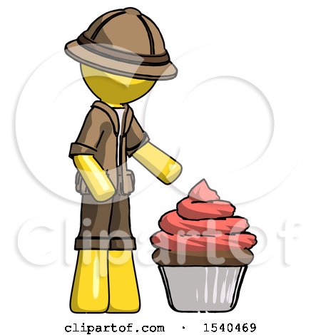 Yellow Explorer Ranger Man with Giant Cupcake Dessert by Leo Blanchette
