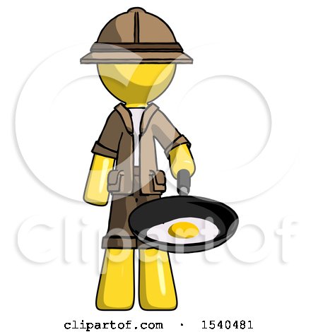 Yellow Explorer Ranger Man Frying Egg in Pan or Wok by Leo Blanchette