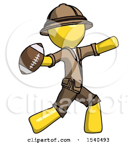 Yellow Explorer Ranger Man Throwing Football by Leo Blanchette