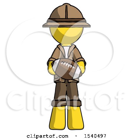 Yellow Explorer Ranger Man Giving Football to You by Leo Blanchette