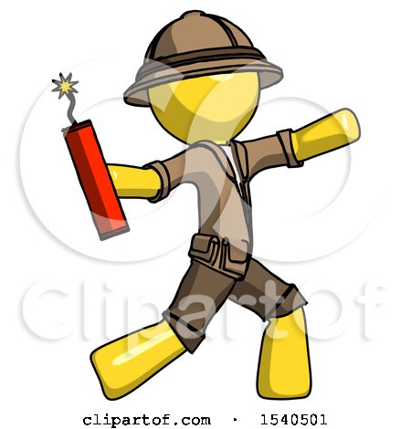 Yellow Explorer Ranger Man Throwing Dynamite by Leo Blanchette