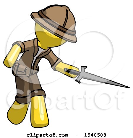 Yellow Explorer Ranger Man Sword Pose Stabbing or Jabbing by Leo Blanchette