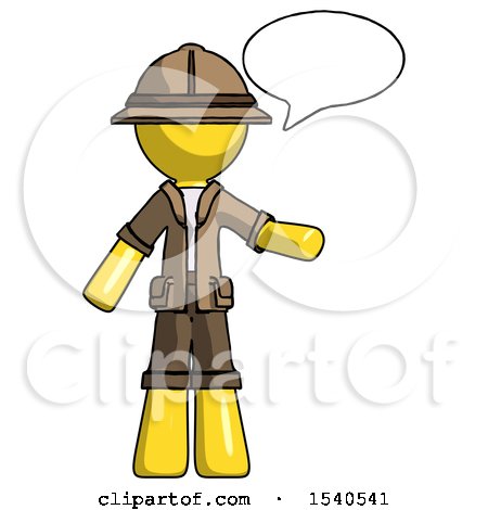 Yellow Explorer Ranger Man with Word Bubble Talking Chat Icon by Leo Blanchette
