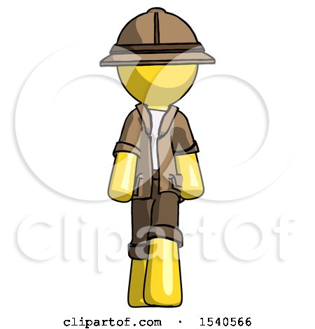 Yellow Explorer Ranger Man Walking Front View by Leo Blanchette