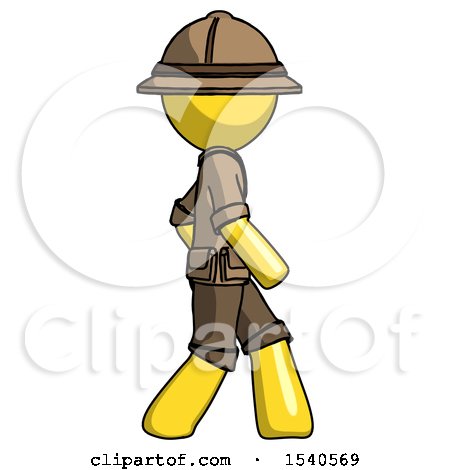 Yellow Explorer Ranger Man Walking Right Side View by Leo Blanchette