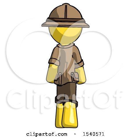 Yellow Explorer Ranger Man Walking Away, Back View by Leo Blanchette