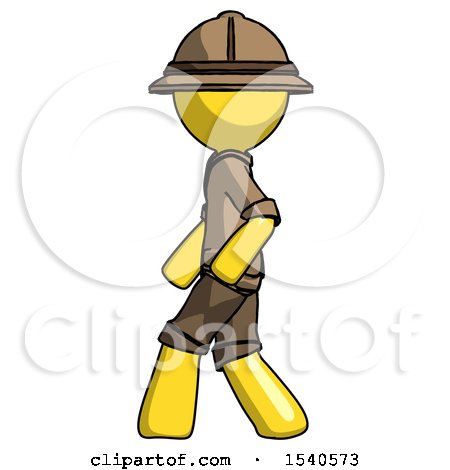 Yellow Explorer Ranger Man Walking Left Side View by Leo Blanchette