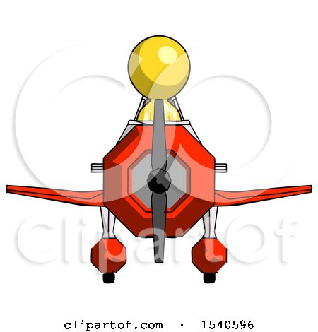 Yellow Design Mascot Man in Geebee Stunt Plane Front View by Leo Blanchette