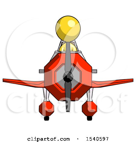 Yellow Design Mascot Woman in Geebee Stunt Plane Front View by Leo Blanchette