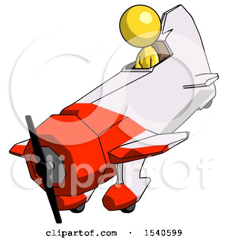 Yellow Design Mascot Woman in Geebee Stunt Plane Descending View by Leo Blanchette
