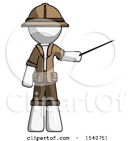 White Explorer Ranger Man Teacher or Conductor with Stick or Baton Directing by Leo Blanchette