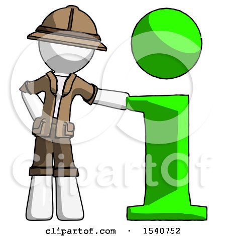 White Explorer Ranger Man with Info Symbol Leaning up Against It by Leo Blanchette