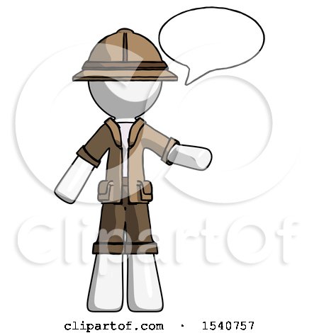 White Explorer Ranger Man with Word Bubble Talking Chat Icon by Leo Blanchette