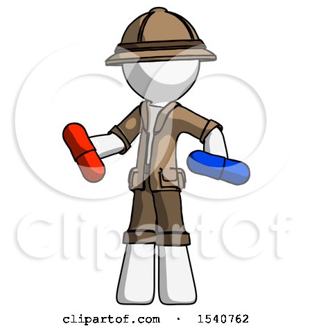 White Explorer Ranger Man Red Pill or Blue Pill Concept by Leo Blanchette