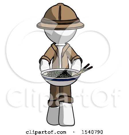 White Explorer Ranger Man Serving or Presenting Noodles by Leo Blanchette