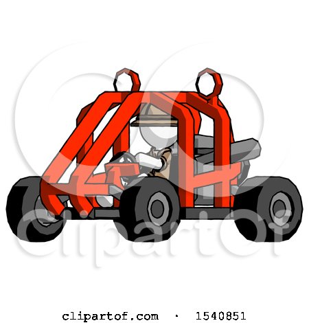 White Explorer Ranger Man Riding Sports Buggy Side Angle View by Leo Blanchette