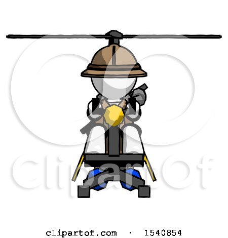 White Explorer Ranger Man Flying in Gyrocopter Front View by Leo Blanchette