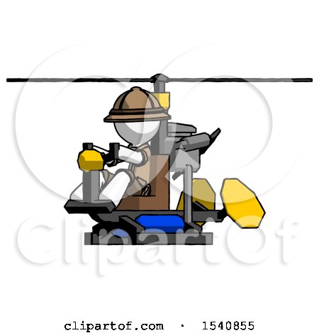 White Explorer Ranger Man Flying in Gyrocopter Front Side Angle View by Leo Blanchette