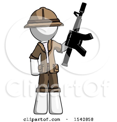 White Explorer Ranger Man Holding Automatic Gun by Leo Blanchette