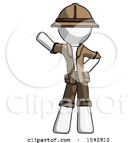 White Explorer Ranger Man Waving Right Arm with Hand on Hip by Leo Blanchette