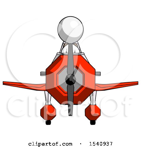 White Design Mascot Woman in Geebee Stunt Plane Front View by Leo Blanchette