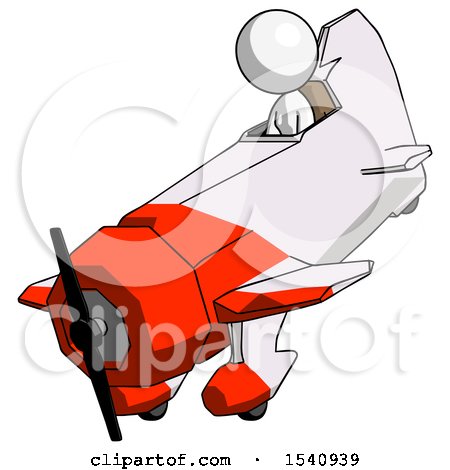 White Design Mascot Woman in Geebee Stunt Plane Descending View by Leo Blanchette