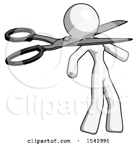 White Design Mascot Woman Scissor Beheading Office Worker Execution by Leo Blanchette