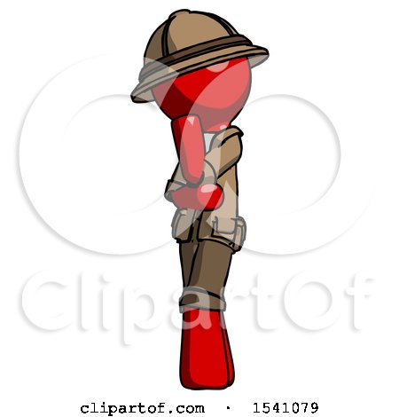 Red Explorer Ranger Man Thinking, Wondering, or Pondering by Leo Blanchette