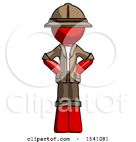 Red Explorer Ranger Man Hands on Hips by Leo Blanchette