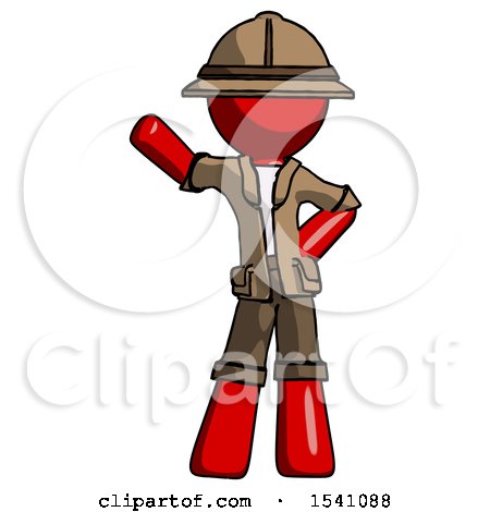 Red Explorer Ranger Man Waving Right Arm with Hand on Hip by Leo Blanchette