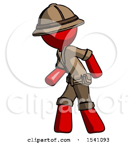 Red Explorer Ranger Man Suspense Action Pose Facing Left by Leo Blanchette