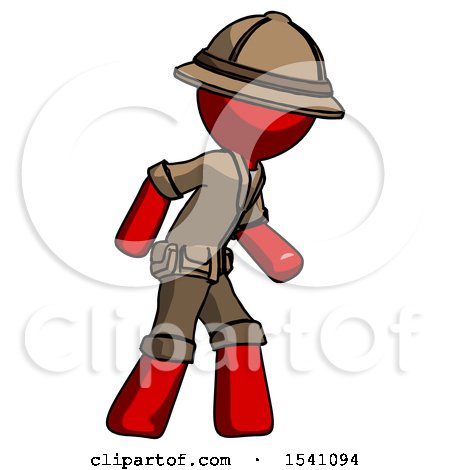 Red Explorer Ranger Man Suspense Action Pose Facing Right by Leo Blanchette